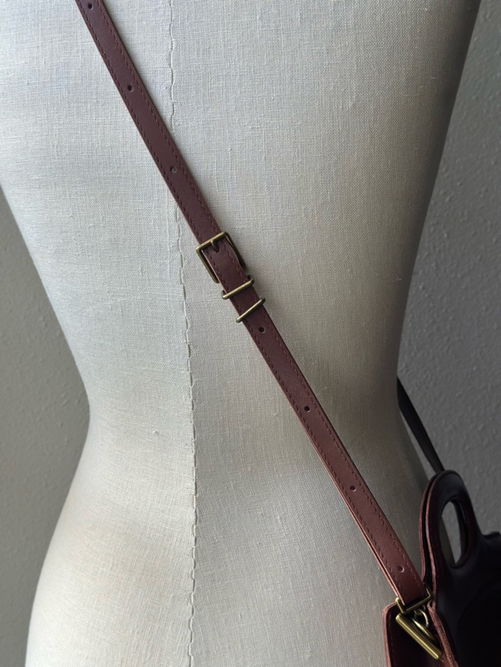 Madewell The Toggle Crossbody Bag in Cherry Wood Leather - Picture 3 of 11